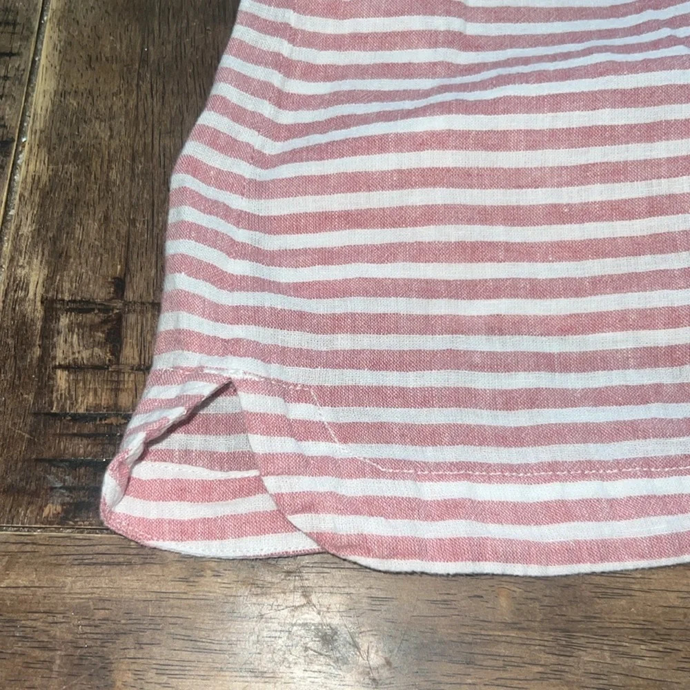 Beachlunchlounge Lightweight Red & White Striped Linen Blend Sleeveless Dress XS - Picture 10 of 10